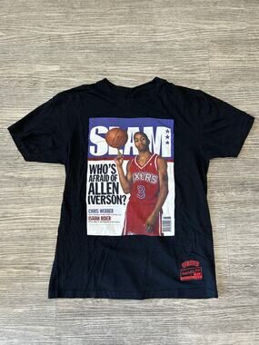 Mitchell & Ness SLAM Magazine Allen Iverson Graphic Shirt Size M 76ers AI Jun 97